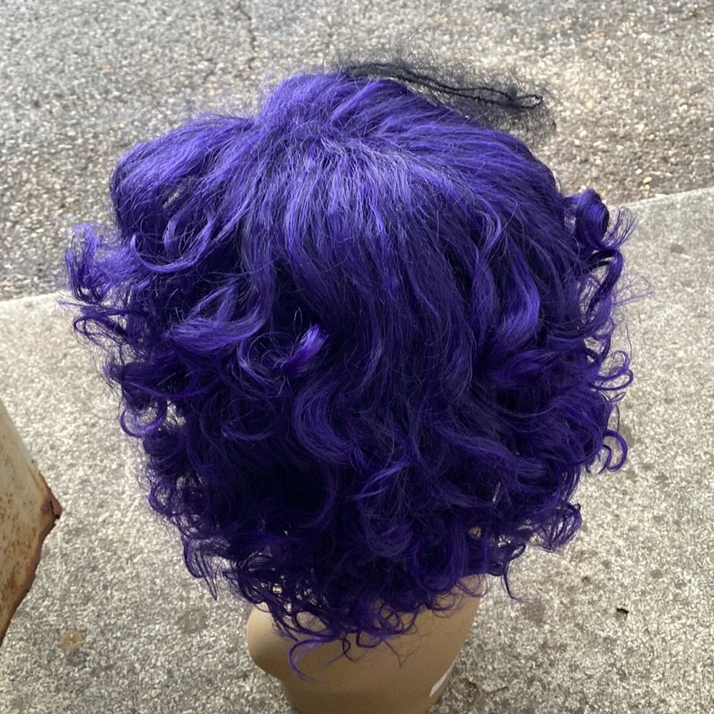 Curly and Wavy Wig collection Purply curly synthetic wig - Picture 3 of 6